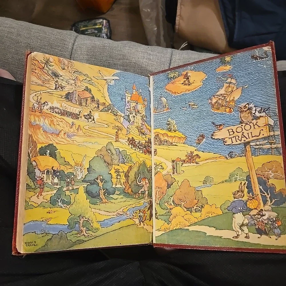 VTG 1946 Book Trails Through The‎ Wildwood Child Development Red Embossed HC USA